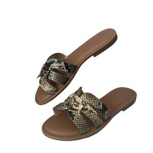 THE DROP- Python print slides/sandals Women’s